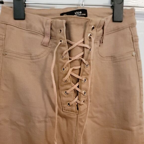 Vice High Waist Tan Tube Jeans Size 2 - Picture 4 of 5